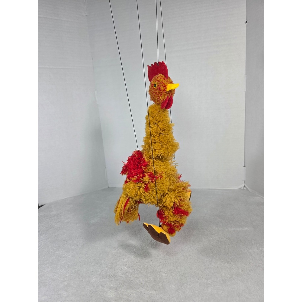 Fairyland International Yellow Red Plush Rooster Marionette String Puppet Toy